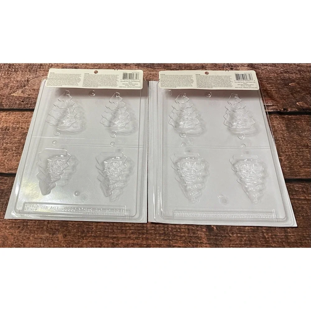 Celebrate It Christmas Chocolate Molds Christmas Trees Lot Of 2 New
